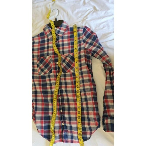 Aeropostale Plaid Button Down Long Sleeve XS Cowgirl Rodeo Rockabilly Country - Picture 8 of 9